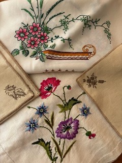 Job lot hand embroidered linen