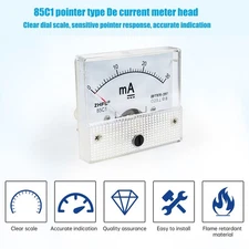 85C1-Type-mA DC Amperemeter Gauge Analog Panel AMP Current Meter Ammeter 1-500mA