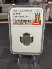 1966 Great Britain 6 Pence NGC Genuine