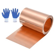 3.28ft Copper Sheet Roll, 1000x80x0.15mm Pure Copper Strip with Gloves