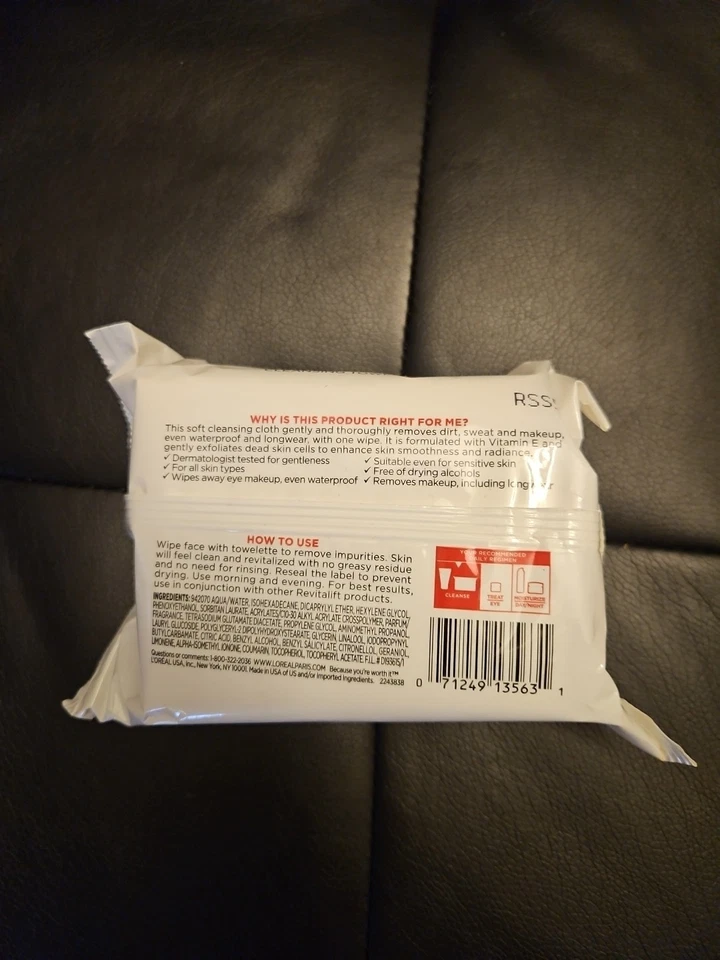 Toalla limpiadora desmaquillante L"oreal Paris Revitalift Foto 2 de 2