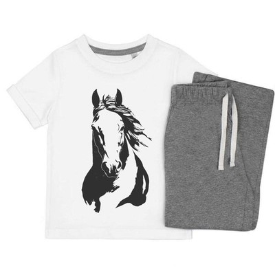 Kinder Nachtwäsche-/Pyjama-Set ''Minimalist Horse Portrait'' (KP052394)