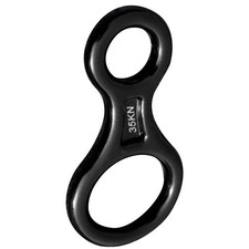 Black 35KN Figure 8 Descender Belay Device For Window Cleaning, Rescue Outdoor