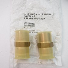 2 Pack Parker 37° Brass Flared Tube Male Adapters PT-00265
