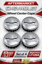Chevrolet Replacement Wheel Center Caps All Chrome 83mm 3.27 Set Of 4