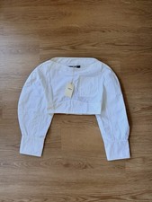 Jacquemus La Casa Le Haut Casaco Blouse White Cotton Poplin Womens Size 40 FR