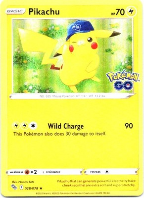 Pikachu (28) 028/078 Holo Rare Pokemon GO NM