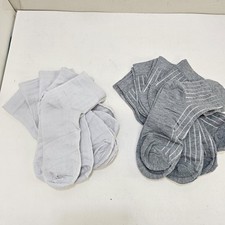 Socks Set of 10 - Gray 5 Pairs/White 5 Pairs - Large Can Fit Upto Size 12