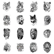 Animal Temporary Arm Tattoo Stickers Waterproof Large Leg Fake Tattoos Body Arts