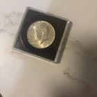 1964 silver kennedy half dollar coin / with case