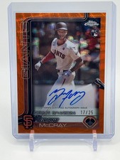 Grant McCray 2025 Topps Chrome Update Auto #CRDA-GM Orange Wave /25 Color Match