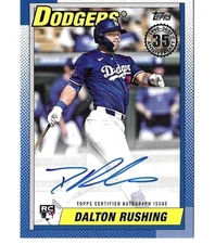 2025 Topps Update Dalton Rushing #90AU-DR 1990 35th Anniversary Auto - Dodgers