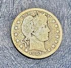 1907-D Barber Quarter. 90% Silver. Good Condition. Charity Auction.