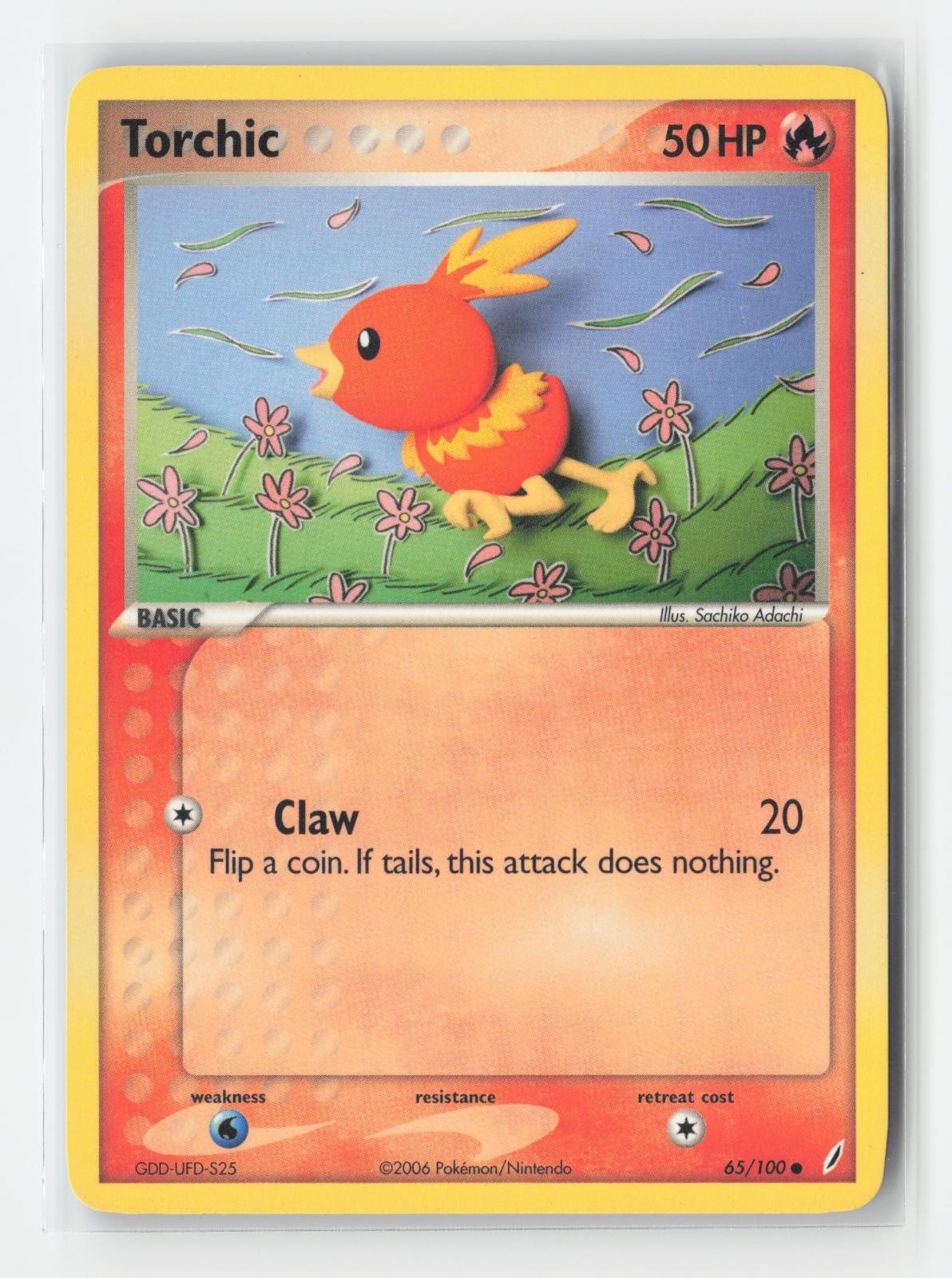 Torchic 65/100 Common Crystal Guardians Pokemon Moderately Played