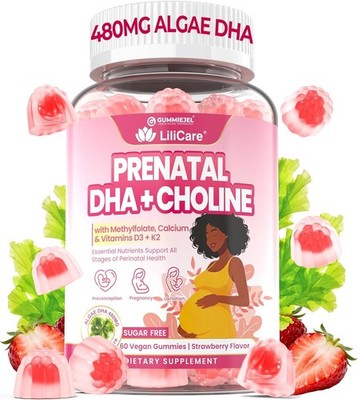 LILICARE Prenatal Vitamins for Women DHA + Choline Gummies w/Methylfolate