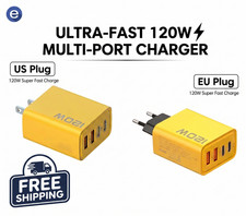 120W USB C Charger Fast Charging Block Multi-Port Wall Adapter for iPhones 15,14