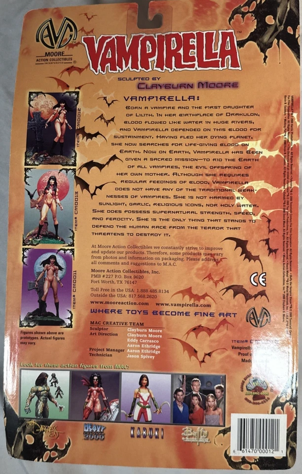 Boneco de ação Vampirella vintage Clayburn Moore Harris Comics #CM0012 NOVO NA CAIXA Y2K (38I) - Imagem 2 de 4
