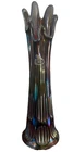 Vtg Fenton Diamond Rib Amethyst Carnival Glass Vase 1970's 11-5/8"T Iridescent