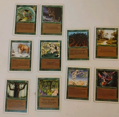 1993 3rd Edition Magic The Gathering (40) Card GREEN Lot (4ea) 10 Different Card