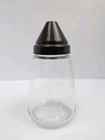 Vintage 1970s Federal Housewares Chicago Glass Sugar Shaker Brown Top 6" Tall