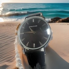 SALE STRUCTURE,62043 107, blackface,40mm Case, Japan Movement, dress Watch Men