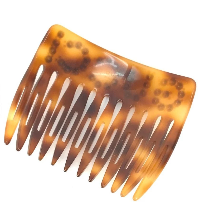 GUCCI Peigne à Cheveux Strass GG Accessoires Marron Femme Plastique L7,5cm Sac 