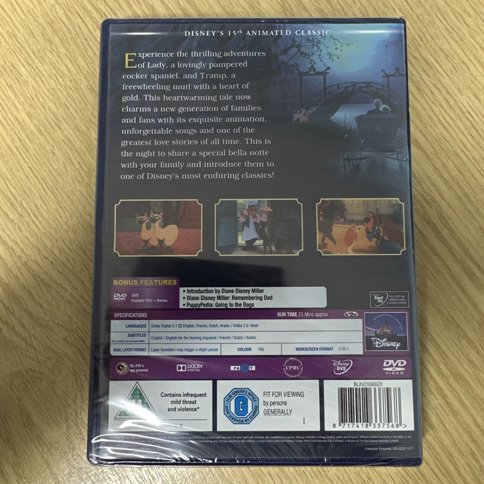 Lady And The Tramp DVD, Diamond Edition, Brand New Sealed Disney - Image 2 of 4