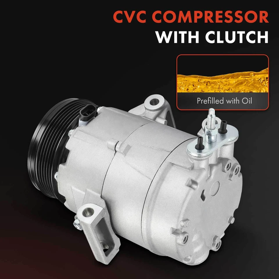 Compresor de aire acondicionado con embrague para Chevy Impala Monte Carlo 2004-2005 V6 3,4 L 6 ranuras Foto 3 de 4