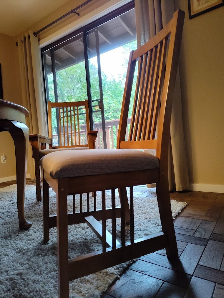 Set of 6 Antique Solid Oak Dining Chairs eBay