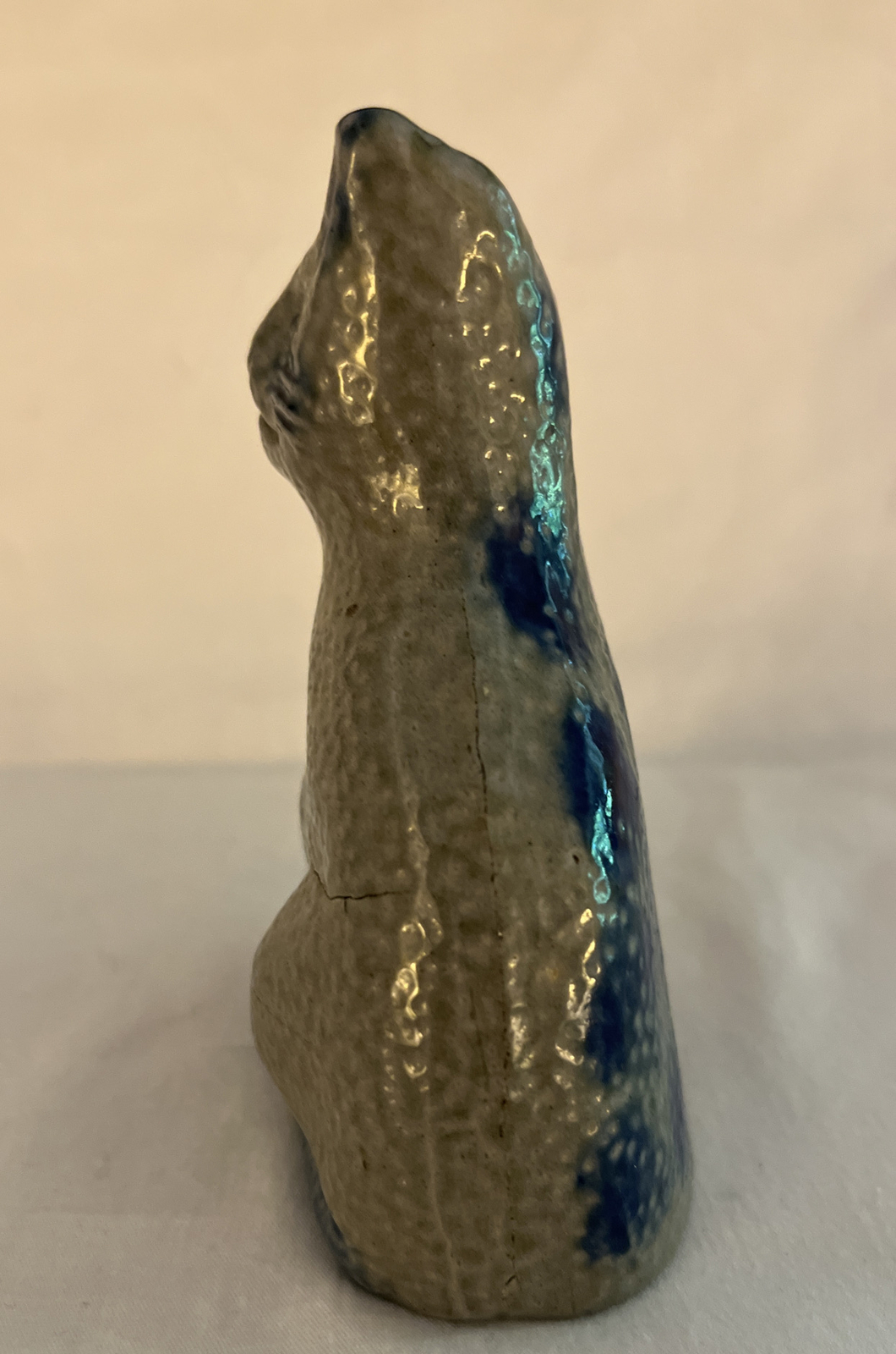 BEAUMONT POTTERY YORK MAINE BLUE SALT GLAZE 4.25" CAT FIGURINE eBay