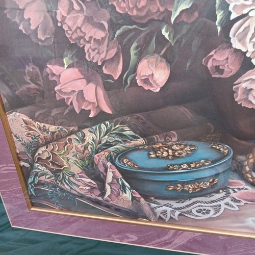 Large CROWN FINE ARTS Floral Peonies Picture Framed Matted by CAROLINA MIRROR - Picture 7 of 14