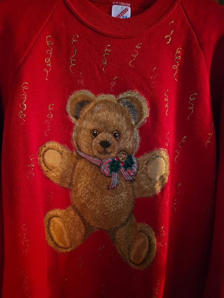 Sudadera De Colección Años 90 TEDDY BEAR Imagen Grande Oso de Peluche Jersey Talla XL Foto 3 de 4