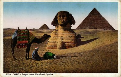 CPA Lehnert & Landrock 2039 Kairo - Gebet bei der Großen Sphinx ÄGYPTEN (917105)