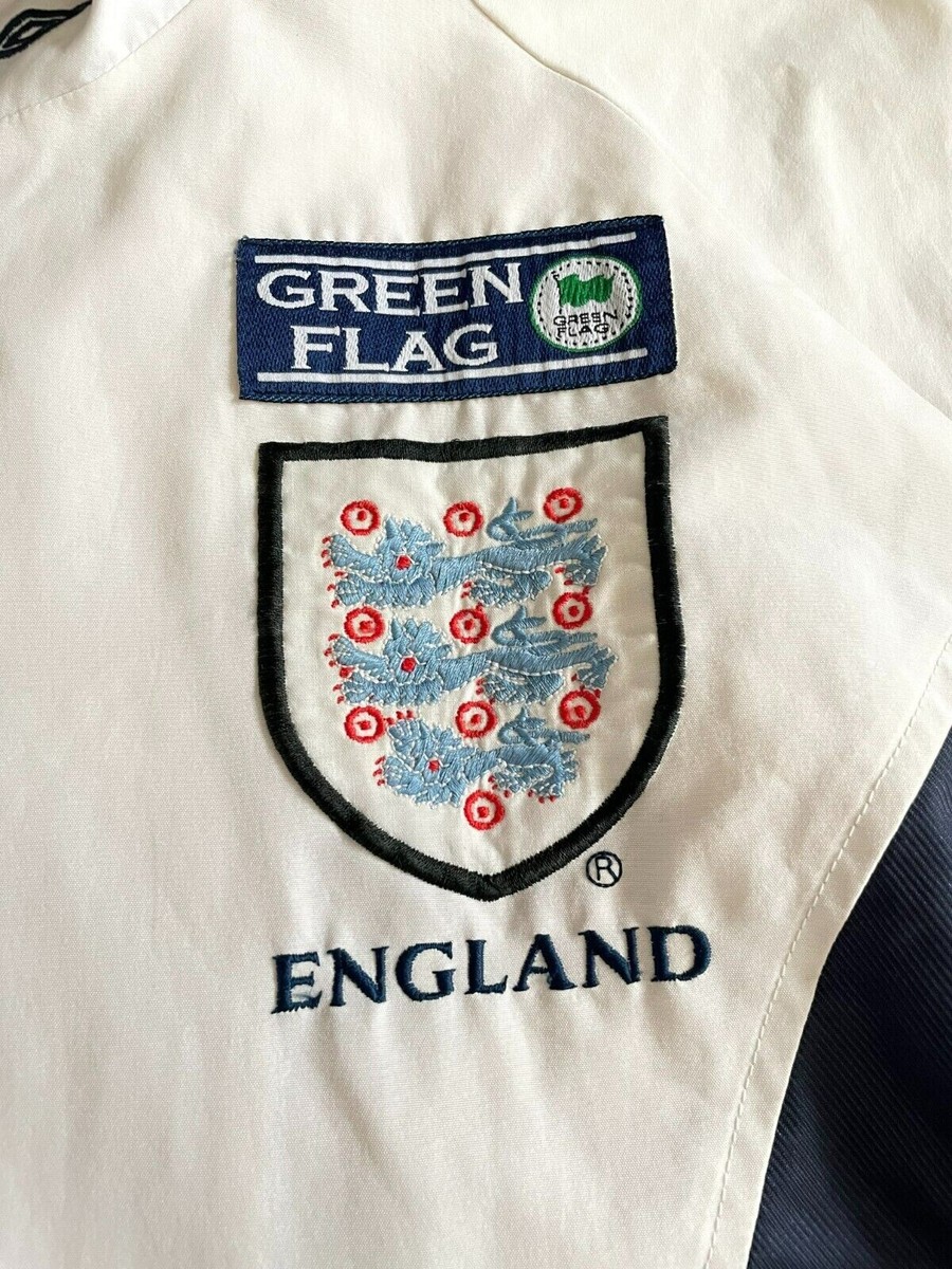 England Umbro White Jacket Football Soccer Training Green England Umbro White Jacket Football Soccer Training Green