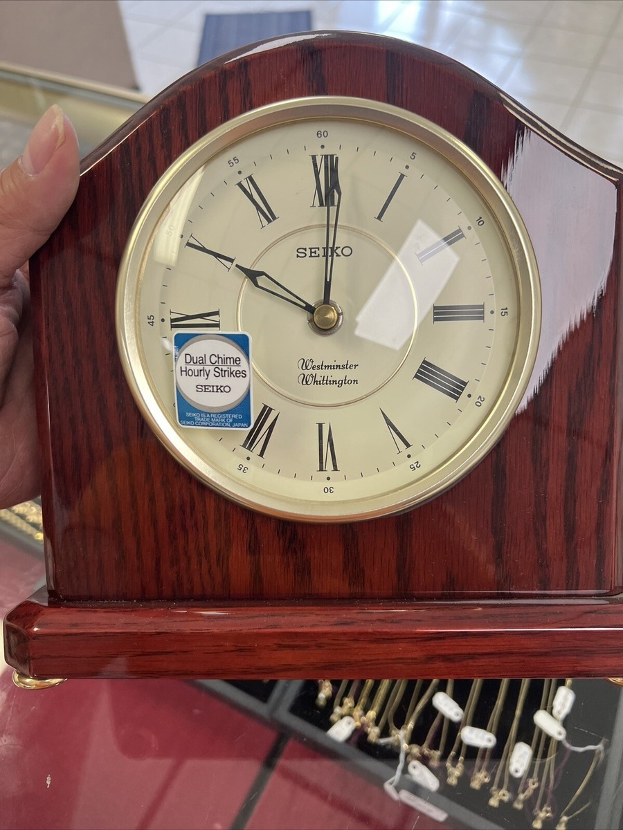 t*n様 SEIKO 木製時計ボックス ブラウン Seiko Brown Wooden Case with Chime Westminster Whittington