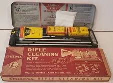 OUTERS GUNSLICK RIFLE CLEANING KIT NO. 477 FOR .22 CALIBER w/ METAL CASE - NOS