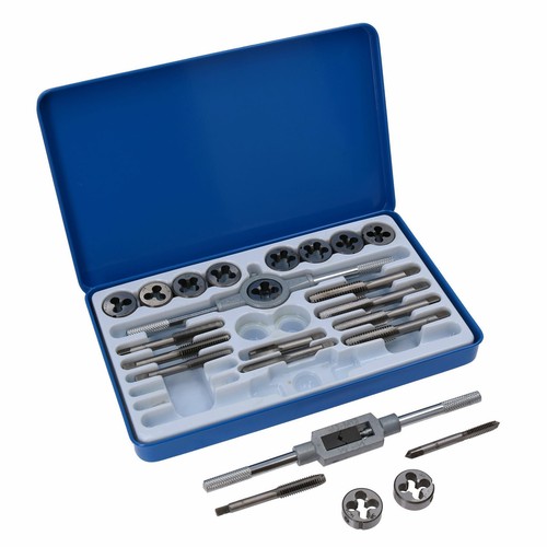 UNF UNC Imperial SAE Tap And Die Set 1/8" 1/2" Coarse + Fine 24pc Set