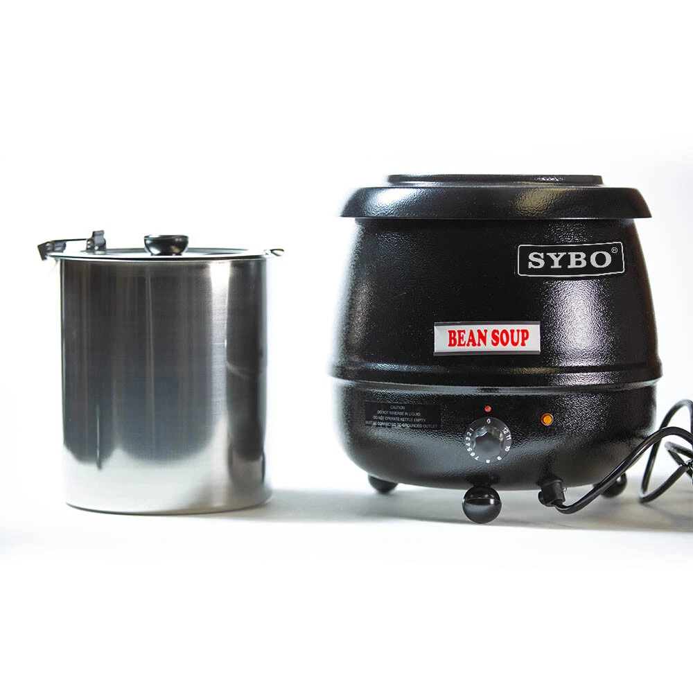 SYBO SB-6000 Soup Kettle Soup Warmer, 10.5 Quarts, Black and Sliver