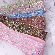 10 Yards Glitter Sequin PU Strip Faux Leather Fabric Trim Ribbon DIY Materials