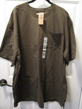 DULUTH TRADING S/S LONGTAIL T RELAXED FIT POCKET T-SHIRT IN TARMAC BROWN SIZE XL