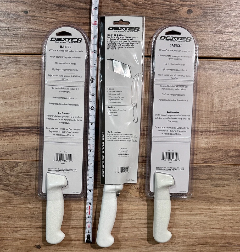 Combo de cuchillos de 3 piezas Dexter Russell cubiertos de chef carnicero filete juego de cuchillos Foto 2 de 3