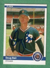 1984 FLEER #76 DOUG BAIR SIGNED AUTOGRAPHED DETROIT TIGERS WORLD CHAMPIONS