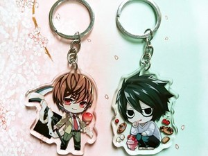anime death note l yagami light shinigami ryuk acrylic keychain keyring ebay