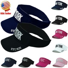 Summer Visor Sun Hat Sports Golf Tennis Polo Beach Solid Men Adjustable NYC Cap