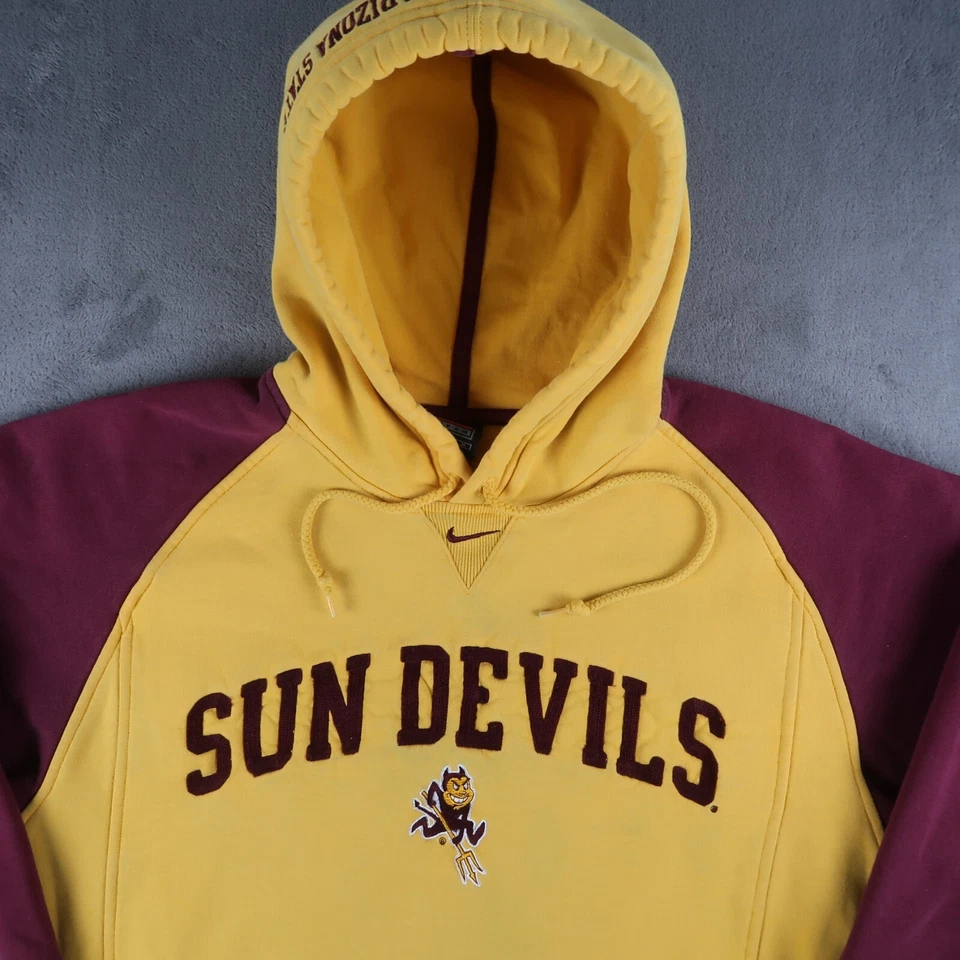 Vintage Nike Arizona State Sun Devils ASU Crewneck Hoodie Mens M Center Swoosh - Image 3 of 4