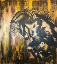 Victory Dance Race Horse Acrylic Painting on Canvas 30+40 inch's