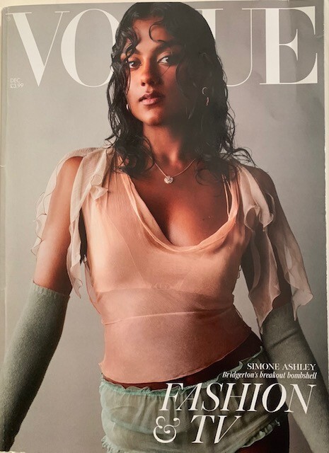 British VOGUE Magazine December 2022 Features Actor Simone Ashley - Main Image