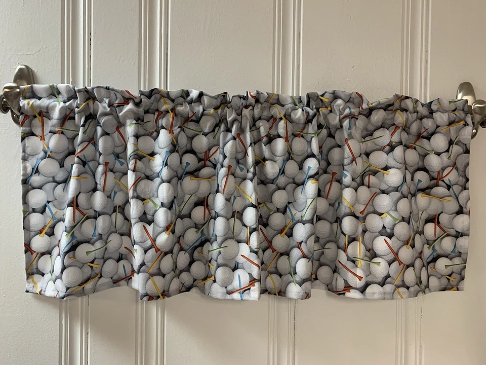 Pelotas de golf Tees Cenefa Panel de cortina Cocina Deportes RV Cámper Tratamiento de ventanas Foto 3 de 4