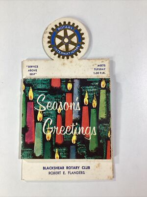 Blackshear Georgia Rotary Calendar 1963 Original Christmas Stand Up