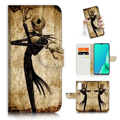 ( For Oppo Reno 8 Pro 5G ) Wallet Flip Case Cover AJ23504 Christmas Nightmare